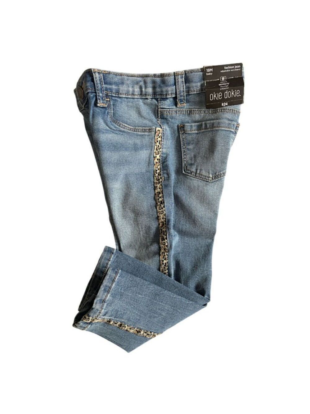 Okie Dokie With Animal Stripe Jeans Size 18 Months